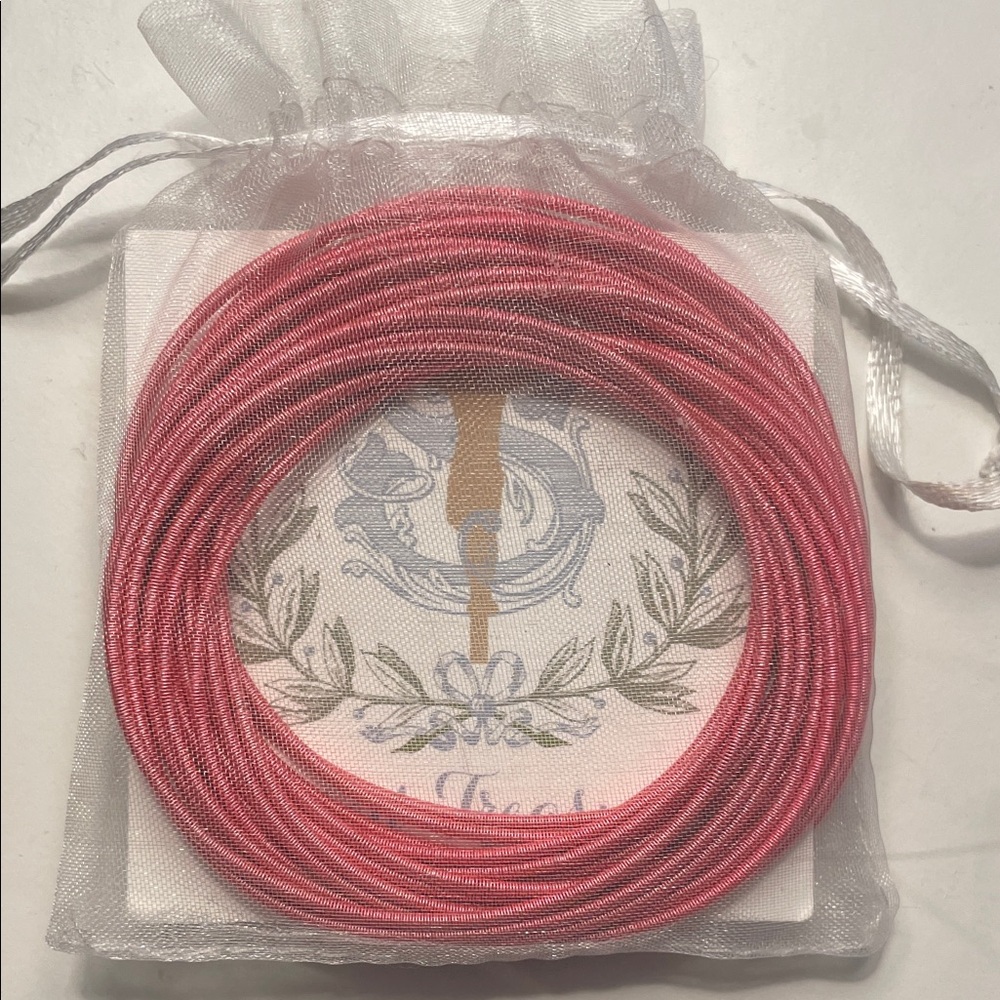 Pink Satin Cord Coil bracelets